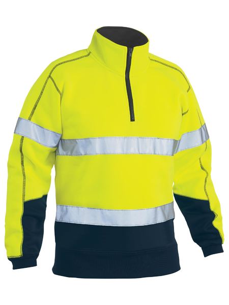 Bisley Taped Hi Vis 1/4 Zip Pullover Fleece - BK6989T