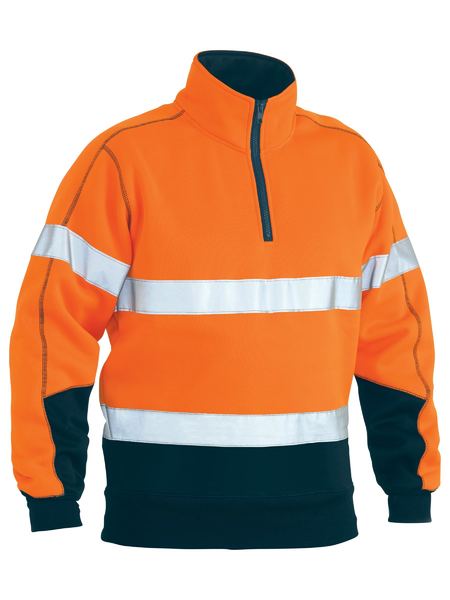 Bisley Taped Hi Vis 1/4 Zip Pullover Fleece - BK6989T