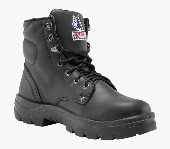 Steel Blue Argyle Lace-Up Safety Boot - 312102