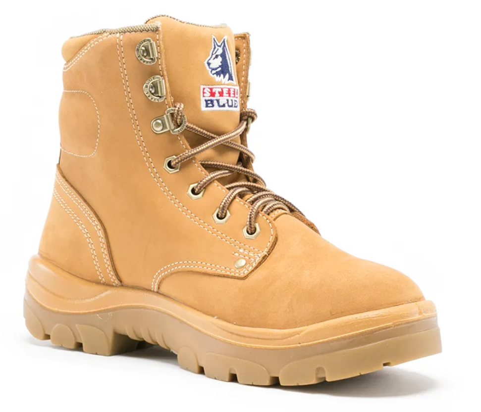 Steel Blue Argyle Lace-Up Safety Boot - 312102