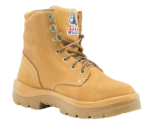 Steel Blue Argyle Lace-Up Safety Boot - 312102