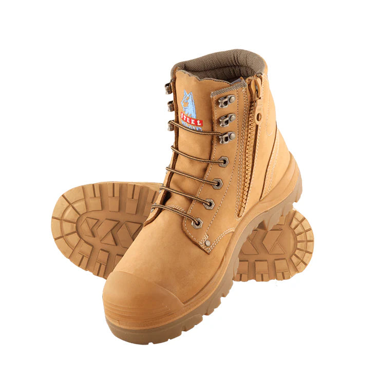 Steel Blue Argyle Nitrile Zip/Lace Safety Boot + Scuff - 342152 ...