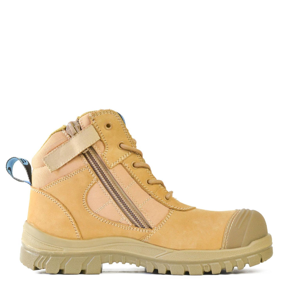 80488841 Bata Zippy Wheat Nubuck Zip/Lace Safety Boot with Bump