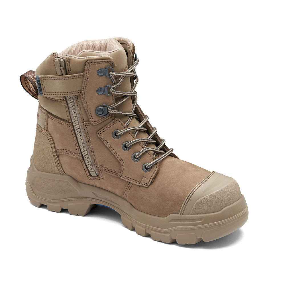 Blundstone RotoFlex Nubuck Zip/Lace Nitrile Safety Boot - 9063