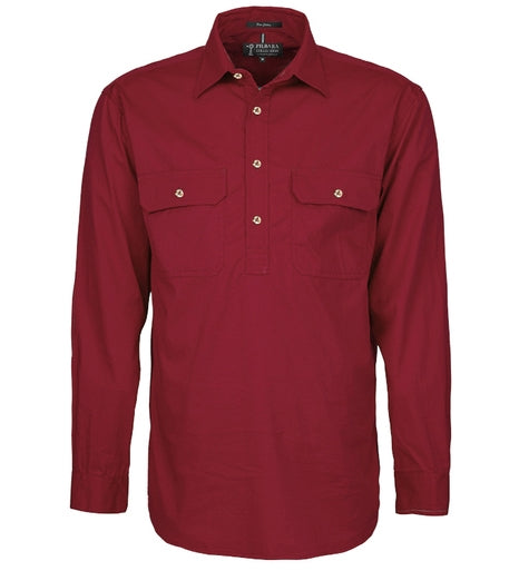 PILBARA MENS CLOSE FRONT L/S SHIRT - RM200CF