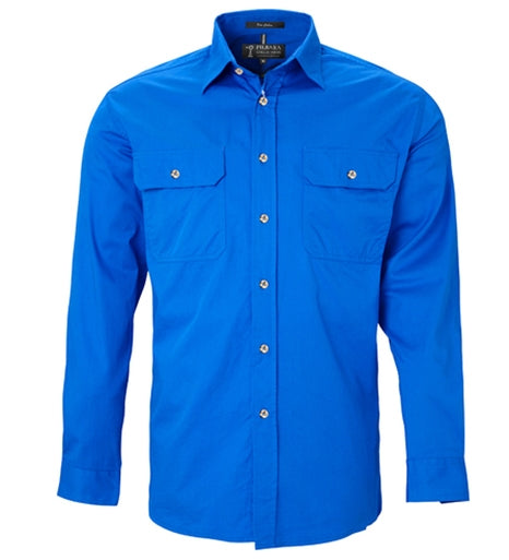 RITEMATE MENS PILBARA OPEN FRONT L/S SHIRT - RM500BT